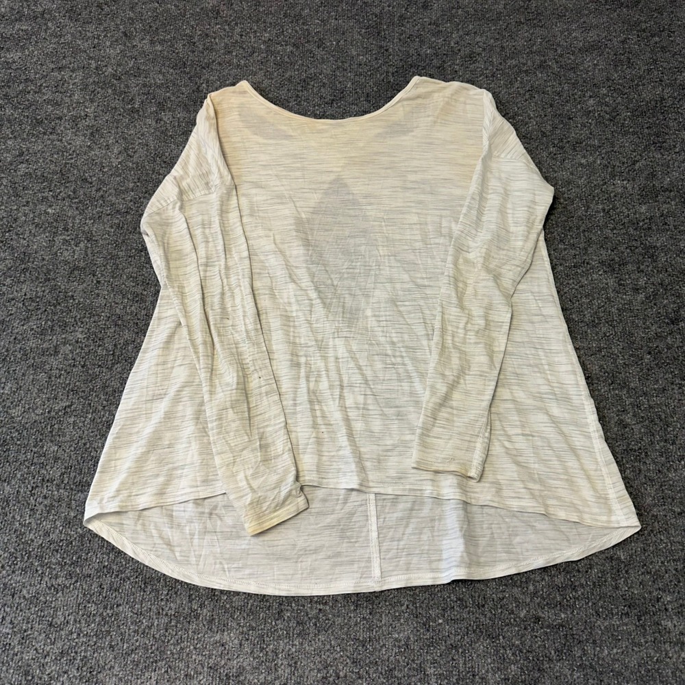 Lululemon Long Sleeve Top Womens Size 10 Gray Space Dye Open Cross Back Yoga